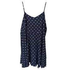 Old Navy Blue Polka Dot Cami Fit & Flare Spaghetti Strap Dress XXL Smocked Back