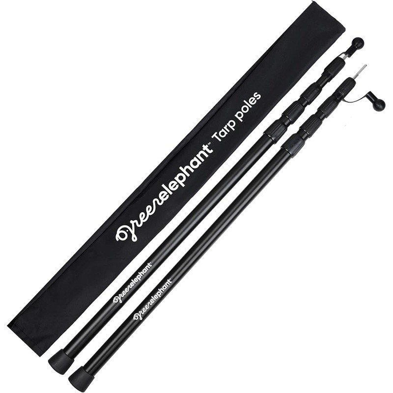 Telescoping Tarp Poles Adjustable Lightweight Waterproof Tent Support Set New