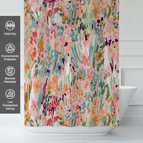 Bright and Cheerful Floral Shower Curtain,Vibrant Flower Design, 72"x72" - Picture 3 of 6
