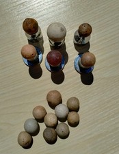 Antique 1800s Civil War era Clay Marbles Some UV Reactive Lot of 16 Sizes Vary