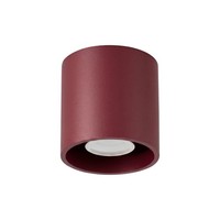 Deckenstrahler Aluminium Burgund Rund Flur GU10 L:10 Cm Deckenleuchte Wohnzimmer
