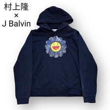 Murakami Takashi x J Balvin Morado Flower Hoodie 2XL Sweatshirt Pullover JAPAN