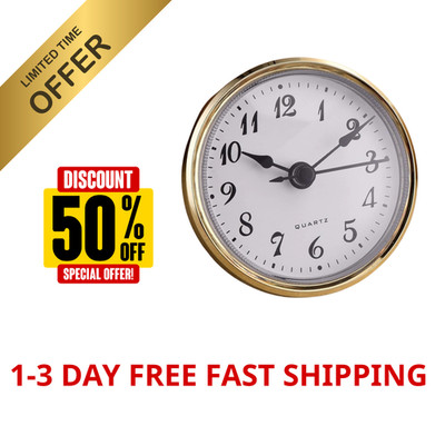 Hicarer 2.8 Inch/ 70 mm Quartz Clock Insert, Gold Trim, Arabic Trim 