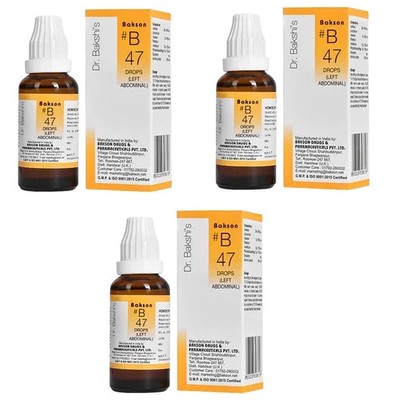 Bakson s B47 Left Abdominal Drops Homeopathy Remedy Pack of 3 x 30 ml