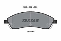 Textar Bremsbelagsatz, Scheibenbremse Vorderachse FüR Cadillac