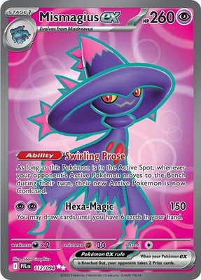 MISMAGIUS EX 112/094 PHANTASMAL FLAMES POKEMON (FULL ART ULTRA RARE, NM)