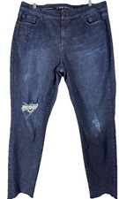 Lane Bryant Women’s Skinny Jeans 18 Mid Rise Super Stretch Distressed Pre-Own