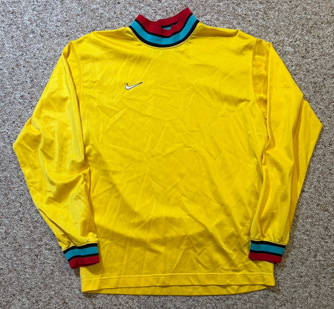 Vtg Men’s Nike Blank Soccer Goalkeeper Jersey. Size S