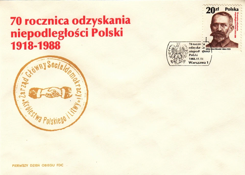 Polonia FDC 1988 Patriotas polacos; ¡Juego de 8 cubiertas! Foto 4 de 4