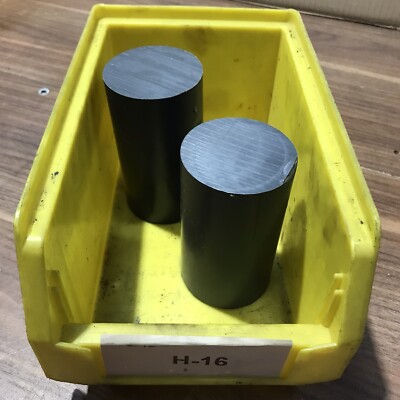 2x Reststück PVC Grau  Ø 60 mm x 104- 110 mm lang (H-16)