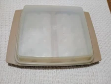 Vintage Tupperware Deviled Egg Keeper Container 723-2  Almond /White Trays