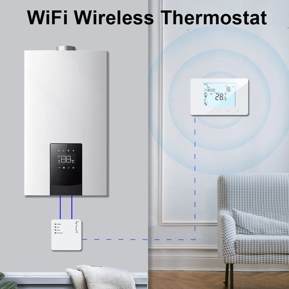 Wifi RFWireless Smart Thermostat Gas Boiler Water Heating Temperature Controller - Image 3 of 4