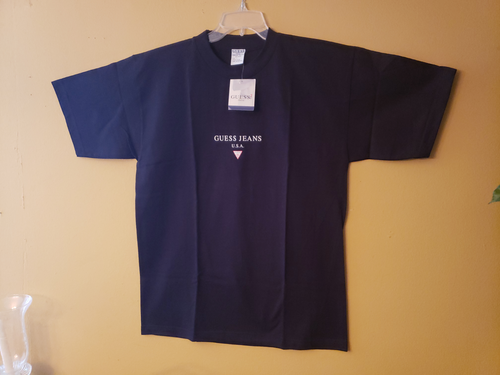 CAMISETA GUESS JEANS Para Hombre Logo Grande Mangas Cortas Negro Algodón Cuello Redondo Nueva con Etiquetas - Imagen 2 de 13