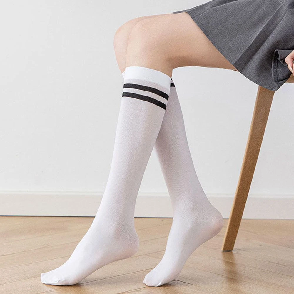 Long Tube JK Calf Socks Women Stockings Female Hosiery Striped Socks Knee Socks