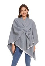 Shawl Wraps for Women, Elegant Knitted Cape Open Front Poncho Scarf Style16