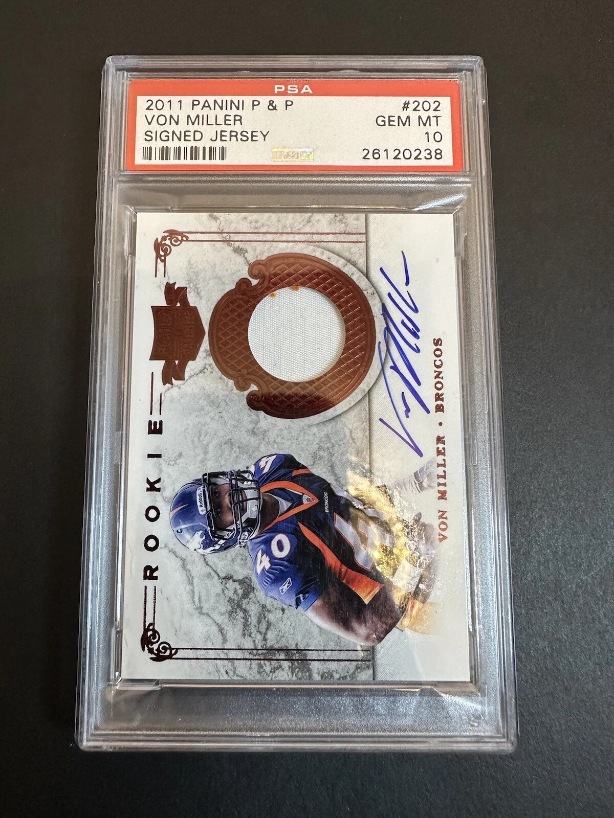 Von Miller Panini Plates & Patches #202 Signed Jersey