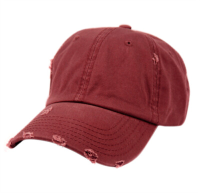 Vintage Distressed 100% Cotton Solid Polo Denim Baseball Cap Hat Ball Dad Washed