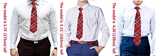 Unisex Niños Niñas Corbata a Cuadros Preatada Ajustable 12"-19" Cuello Cremallera Negra - Imagen 3 de 3