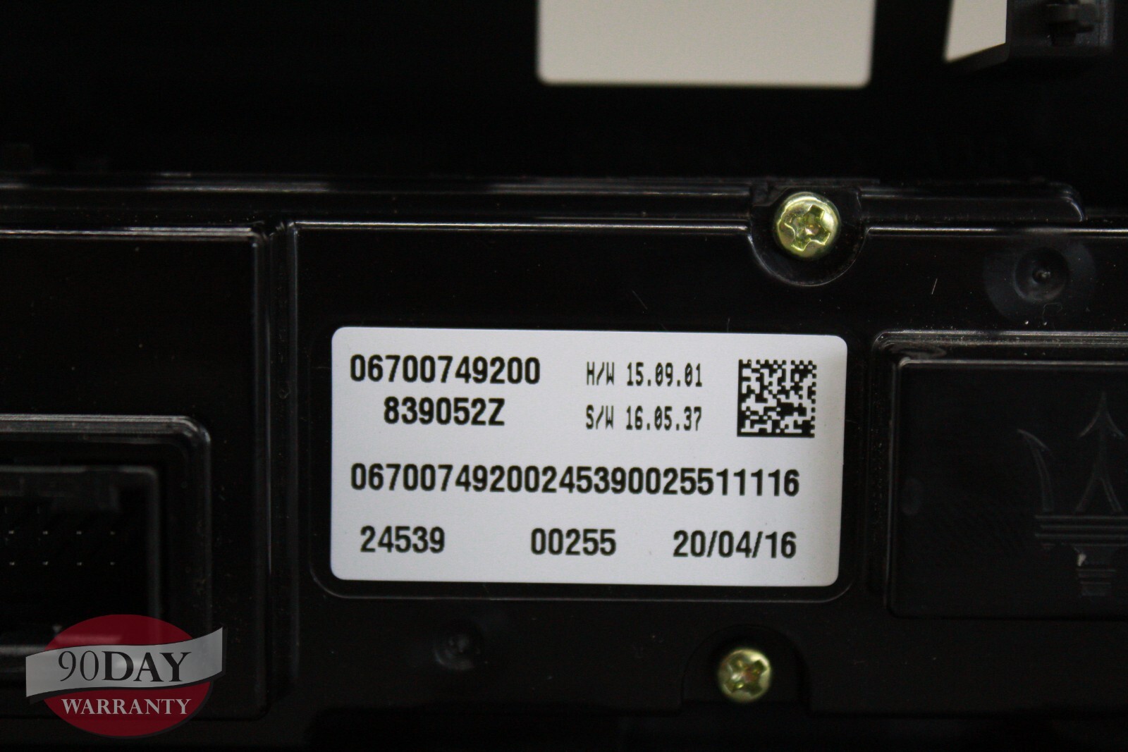 2018 MASERATI QUATTROPORTE S (M156) FRONT HEATER A/C TEMPERATURE CONTROL PANEL