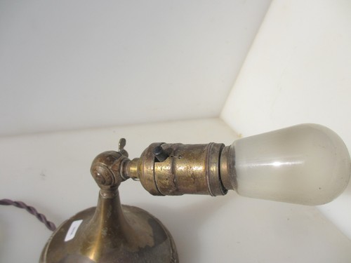 Antique Brass Light Lamp Base Lighting Old Vintage Adjustable "Bryant" 8"H - Picture 7 of 14