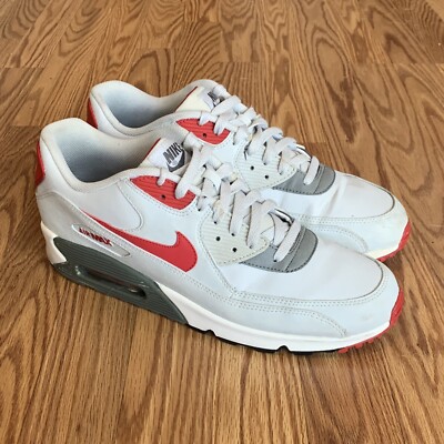 Mens Nike Air Max 90 Essential University Red Wolf Grey Size