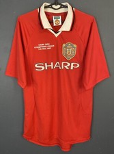 RETRO REPLICA FC MANCHESTER UNITED 1999/2000 SHIRT JERSEY SOCCER FOOTBALL SIZE S