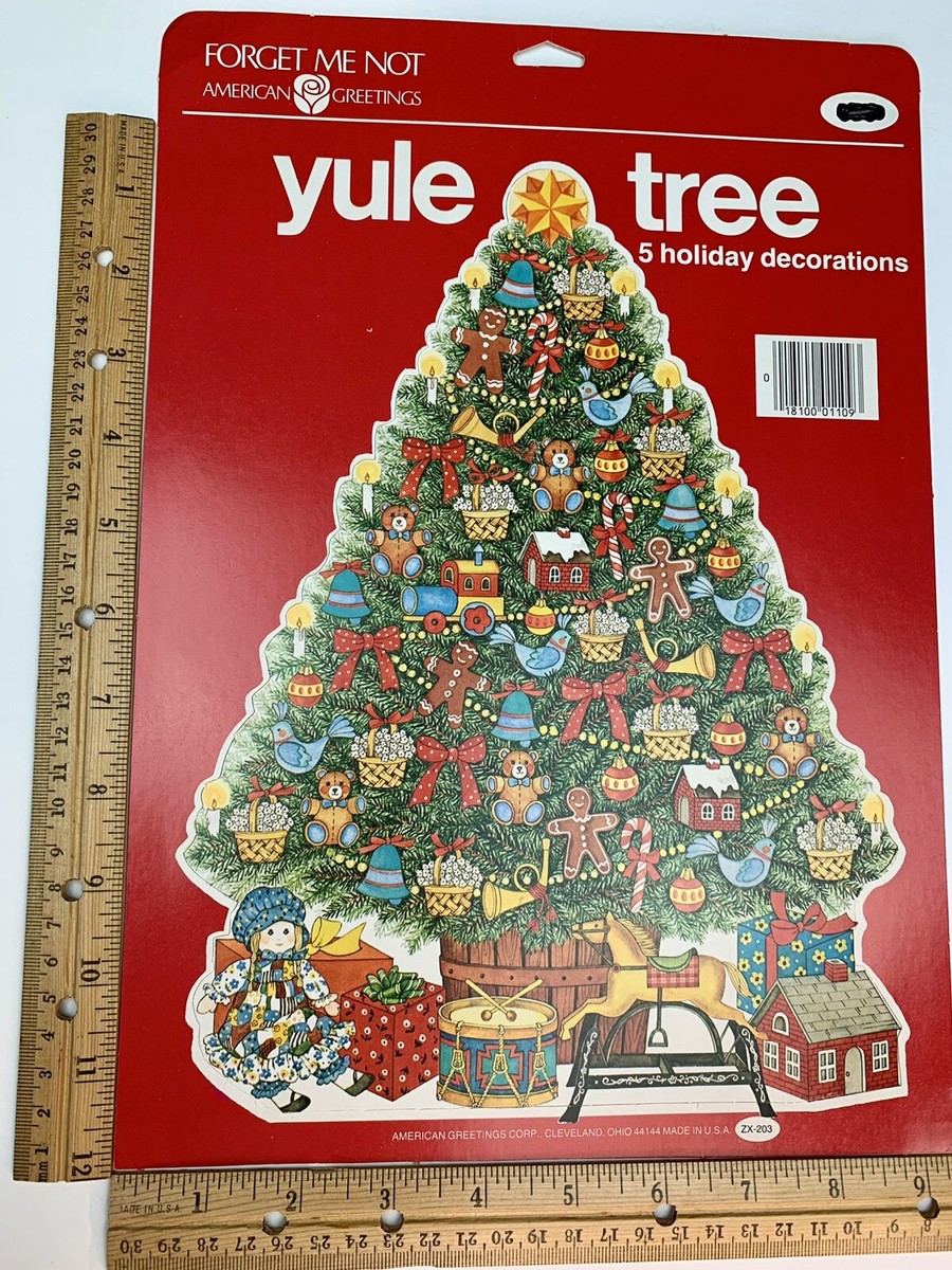 Vintage Yule Christmas Tree Holly Hobbie American Greetings Die