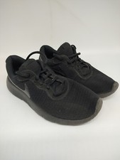 EUC Nike Tanjun Black/Black Lace Up Shoes Sneakers 818382-001 Kids Youth 4Y