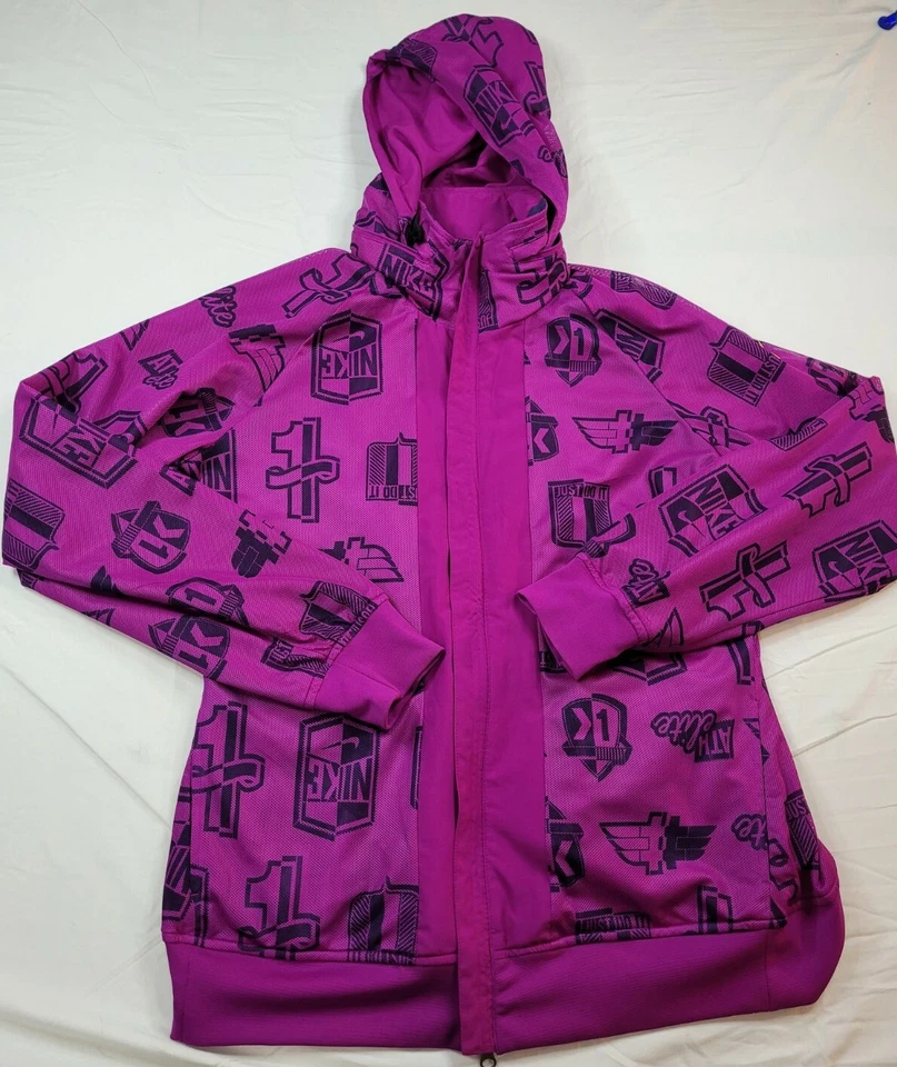Nike Women Jacket XL Purple Dri Fit Reversible Spell Out Extra Large EUC - Image 2 of 4