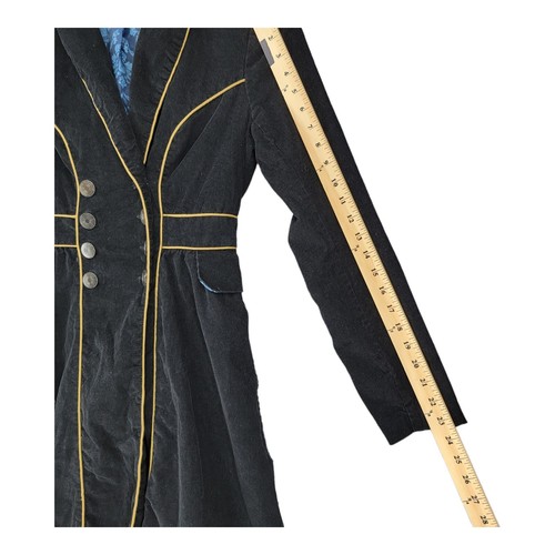 Dr Doctor Who Damen Mantel Trench SM Tardis BBC lang schwarz Cord Cosplay - Bild 7 von 13