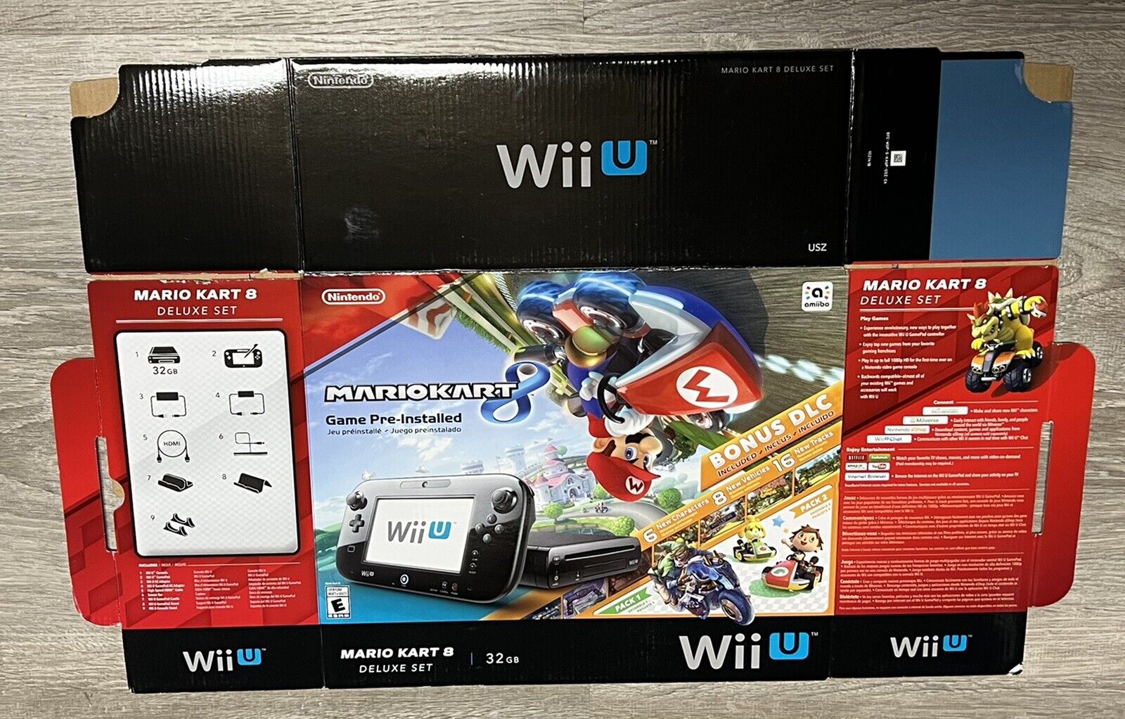 vertraging Dag Ga naar beneden Nintendo Wii U 32GB Mario Kart 8 Deluxe Set Authentic Console BOX ONLY |  eBay