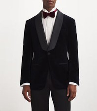 Men's Suit Slim Fit Velvet Jacket Shawl Lapel Formal Wedding Groomsman Outfits