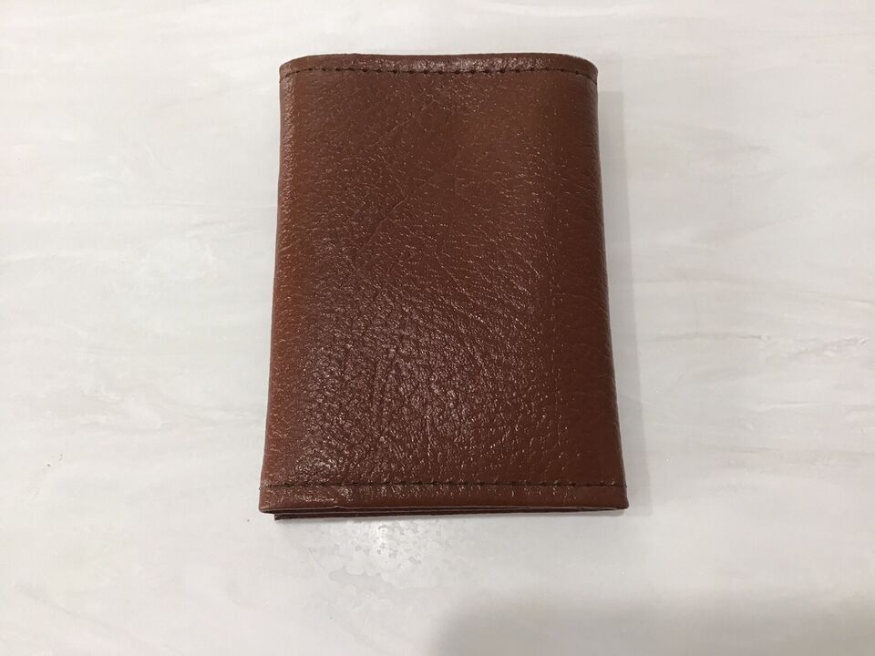 Men's Trifold Wallet Leather Medium Brown | eBay