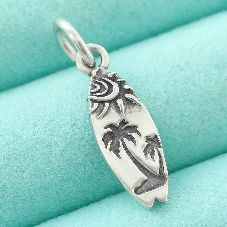 Dije colgante tabla de surf en plata de ley 925 para amante del surf surfista regalo playa Foto 2 de 4