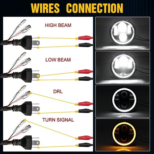 4PCS 5.75" 5-3/4 inch LED Headlights Hi/Lo Beam DRL for Chevy Chevelle 1964-1970 - Bild 6 von 8