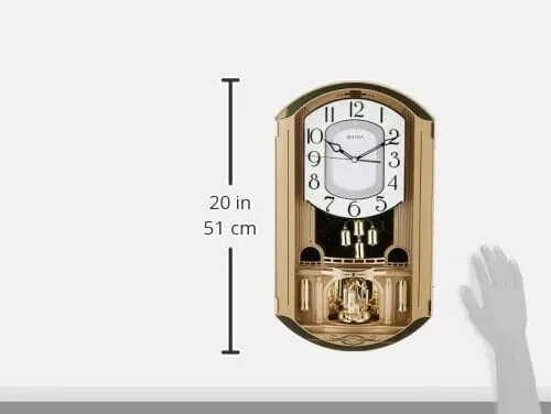 Bulova Golden Music Strike & Chime Wall Clock, Gold-C4900-tested, works great - Picture 4 of 4