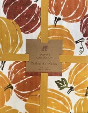 Harvest Collection Large All Over Orange Pumpkins Cloth Tablecloth 60” X 102”