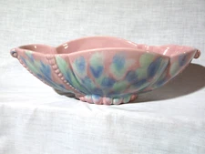 Vintage Oval Bowl Flowers MCM Impressionist Royal Haeger USA 15" Long