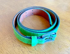 Club Monaco Women's Belt Made in Italy 100% Genuine Leather Fur Style Size S