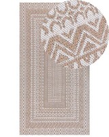 Teppich Jute Beige / Weiß 80 X 150 Cm Rechteckig Geometrisches Muster Baglar