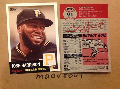 Josh Harrison #91 PiratenMVP Star # Ed / 49 Made 2016 Topps Archive 1953 5x7