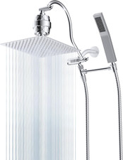 Premium 12'' Rainfall Shower Head Combo with Handheld Wand 20-Stage Filter