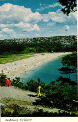 Postcard Sandy Beach Bar Harbor Maine