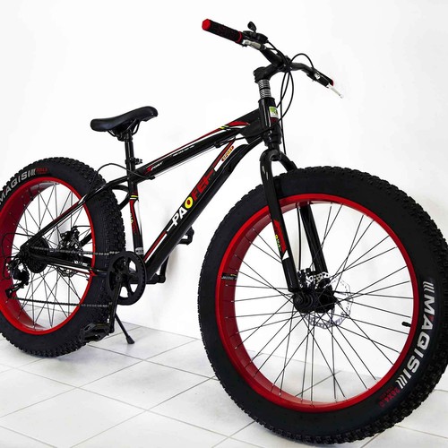 26" Mens Mountain Bike Heavy Duty Large Fat Tyre Bicycle Red Black Alloy 7-Speed - Picture 5 of 12
