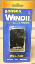 RONSON WIND II WINDPROOF LIGHTER FLIP TOP CHROME BRAND NEW OLD STOCK