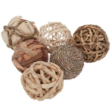 Set of 6 Decorative Balls for Centerpiece Bowl Fillers, 2.8 inch Assorted Rat...
