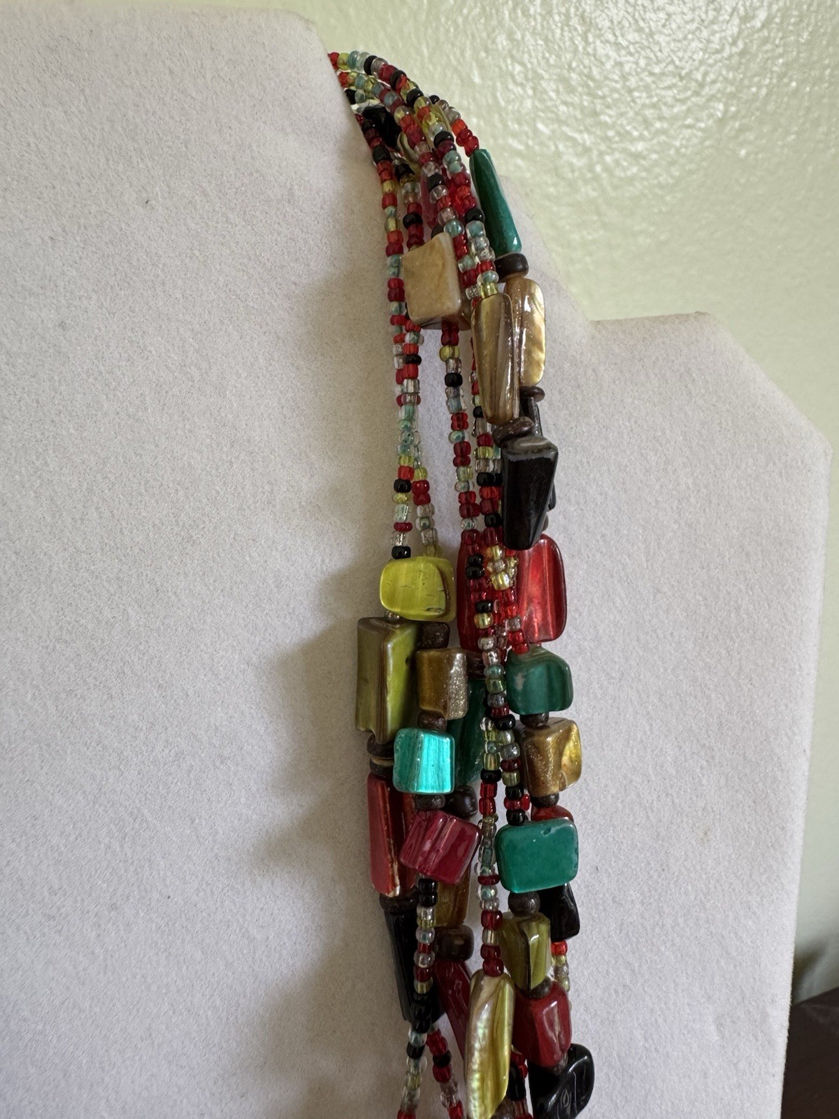 Multistrand Colorful Beaded Statement Necklace Je… - image 5