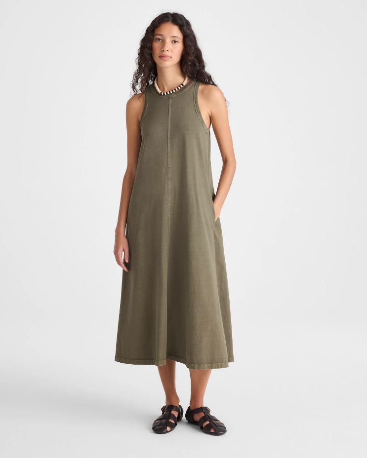 Madewell Seamed Tank Maxi Dress in Allday Jersey - faded ivy NEW