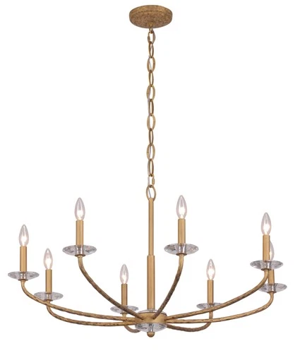 Minka Lavery 5287 Atella 8 Light 36"W Taper Candle Style - Ashen Gold - Picture 11 of 12