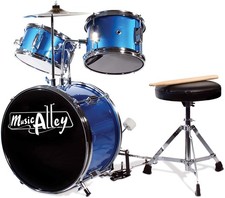 3 Piece Kids Drum Set with Drum Sticks  Drum Throne Seat